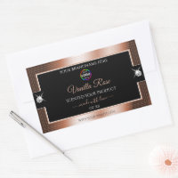 Étiquette de produit Elegance Black Shiny Rose Gol