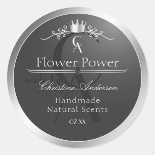 Étiquette de produit en anthracite avec cadre et m
