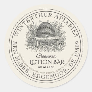 Étiquette de produit en cire d'abeille ivoire (Ruc