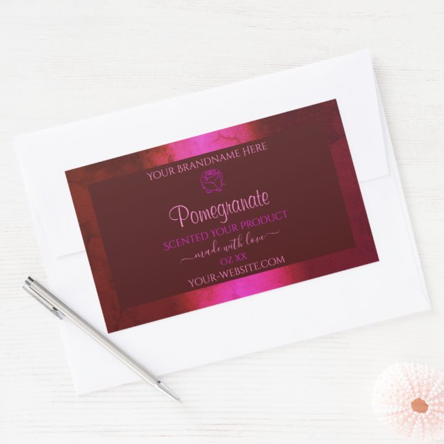Étiquette de produit en marbre rouge rose chatoyan (Enveloppe)