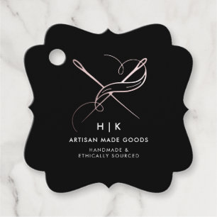 Étiquette de produit en rose gold   Logo fait main