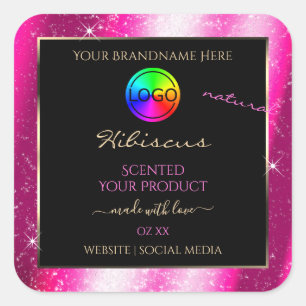 Étiquette de produit et logo Chic Hot Rose Parties