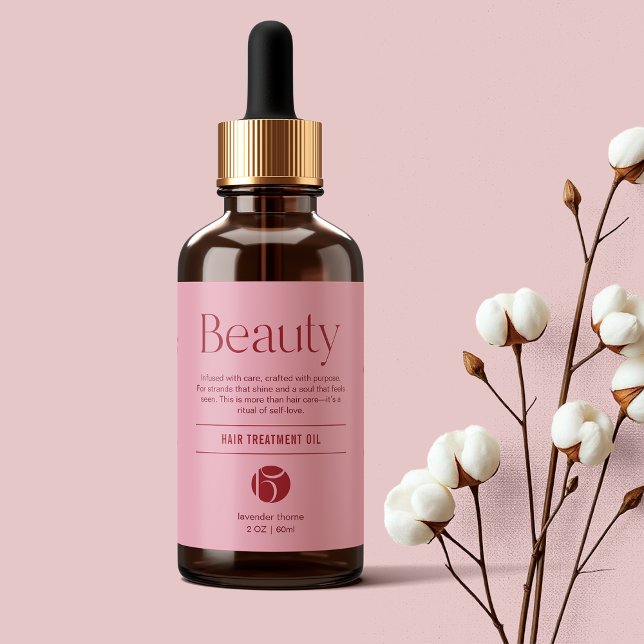 Étiquette de produit Flacon de Beauté Rose Blush (Créateur téléchargé)