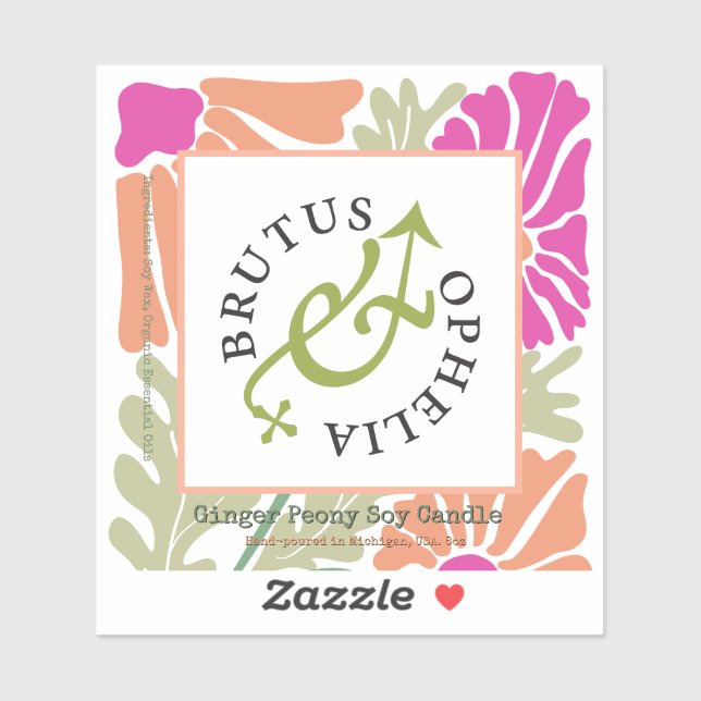 Étiquette de produit floral en vinyle sur mesure a (Feuille)