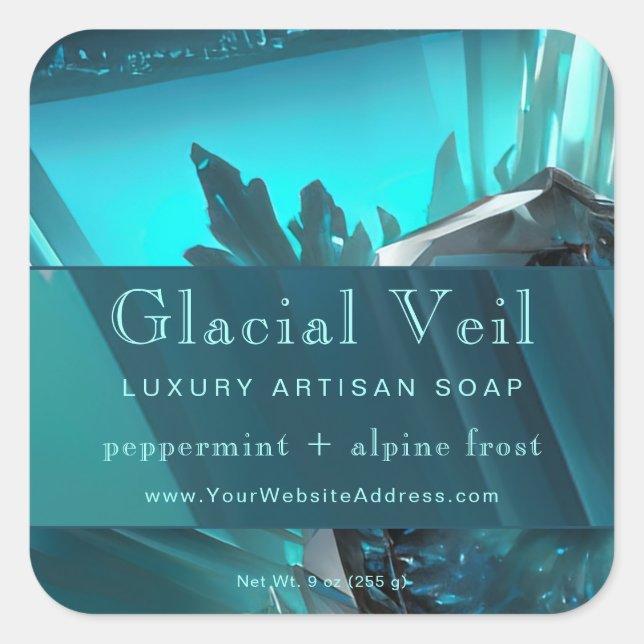Étiquette de produit Glacial Crystal Turquoise con (Devant)