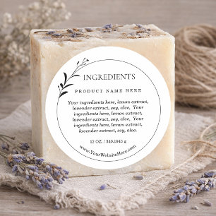 Étiquette de Produit Ingrédients Couronne Organiqu