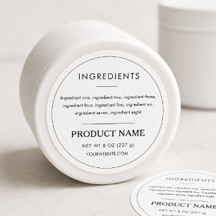 Étiquette de produit ingrédients Professionnel
