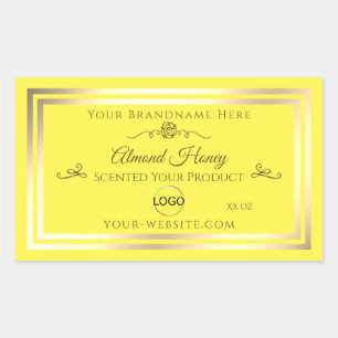 Étiquette de produit Jaune brillant Gold Frame ave