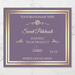 Étiquette de produit Lavender avec cadre et logo G