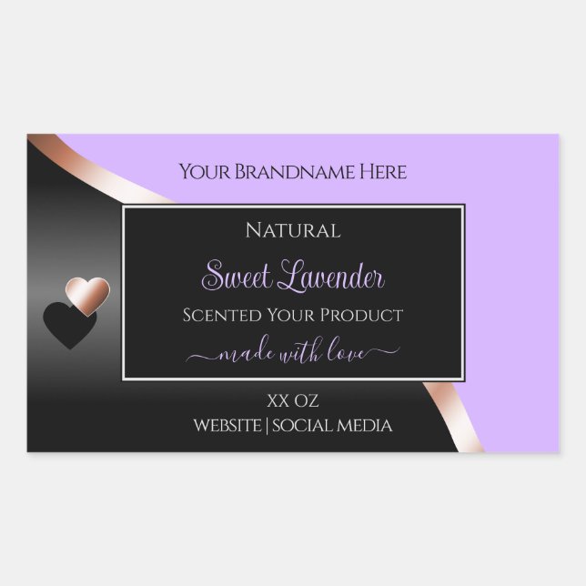 Étiquette de produit Lavender Black Wavy Rose Gold (Devant)