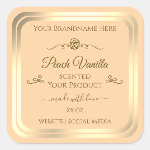 Étiquette de produit Light Peach Gold Frame Rose V