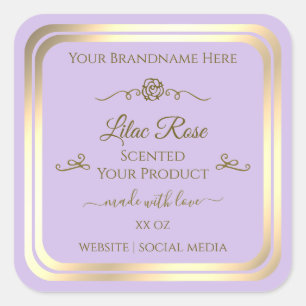 Étiquette de produit Lilac Subtil Gold Frame Rose 