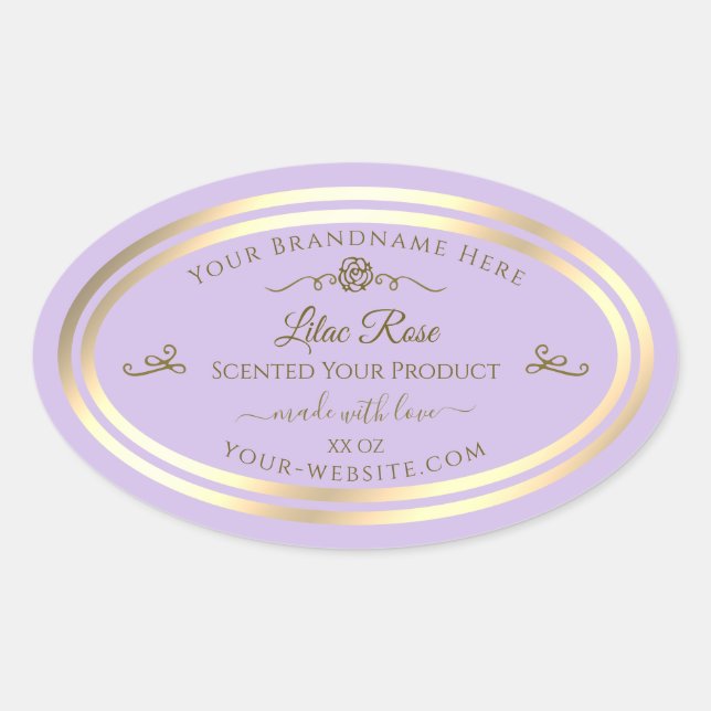 Étiquette de produit Lilac Subtil Gold Frame Rose  (Devant)