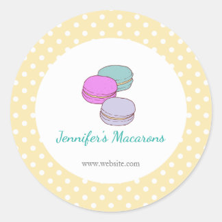 Étiquette de produit Macaron CUTE Pois jaune