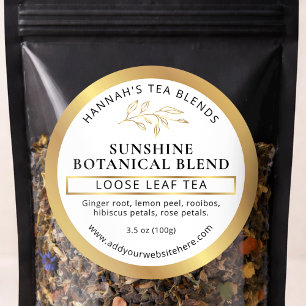 Étiquette de Produit Maison Thé aux Herbes Café Or