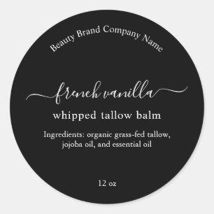 Étiquette de produit minimaliste en noir blanc