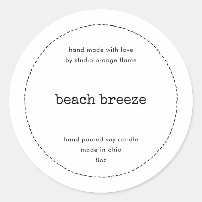 Étiquette de produit moderne Black Border Candle C (Devant)