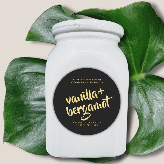 Étiquette de produit moderne en bougie noire (Créateur téléchargé)