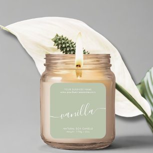 Étiquette de produit moderne sauge vert script