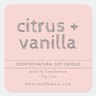 Étiquette de produit moderne simple rose pâle chan