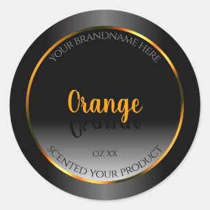 Étiquette de produit noir blanc orange