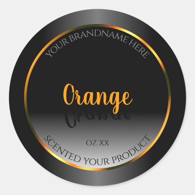 Étiquette de produit noir blanc orange (Devant)