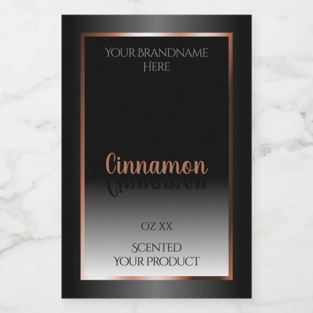 Étiquette de produit noir blanc Shimmery Rose Gold (Étiquettes simples)