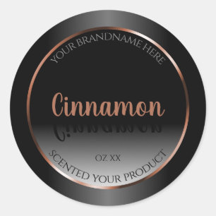 Étiquette de produit noir blanc Shimmery Rose Gold