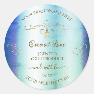Étiquette de produit Ornate en marbre Turquoise bl