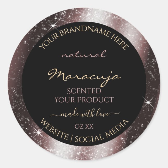 Étiquette de produit Parties scintillant de cadre  (Devant)