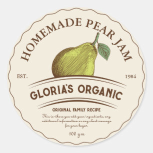 Étiquette de produit personnalisé vintage Pear Fru