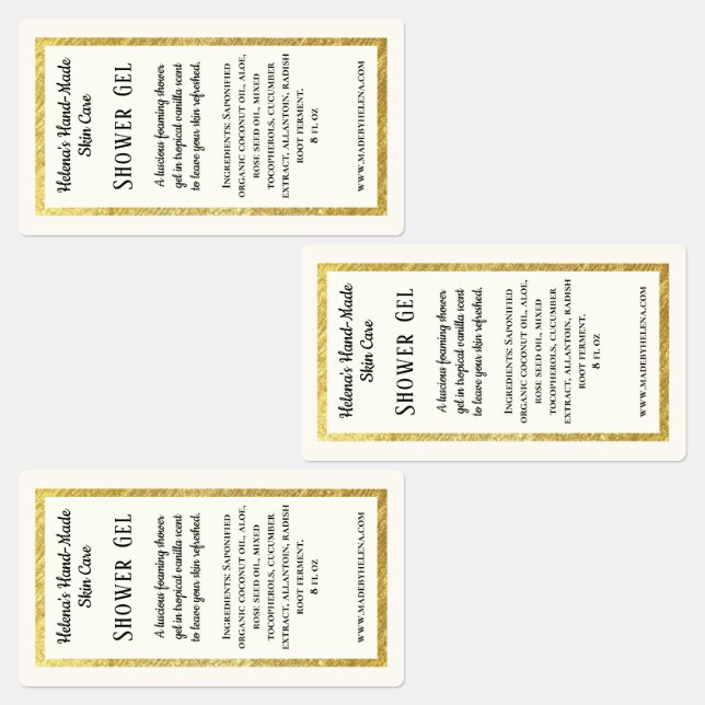 Étiquette de produit pour gels de douche imperméab (Groupe)
