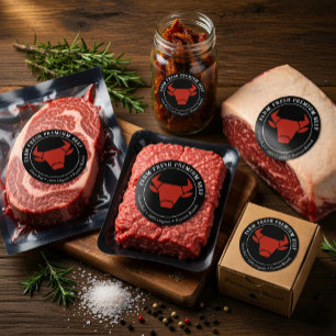 Étiquette de produit pour l'entreprise de boeuf ha