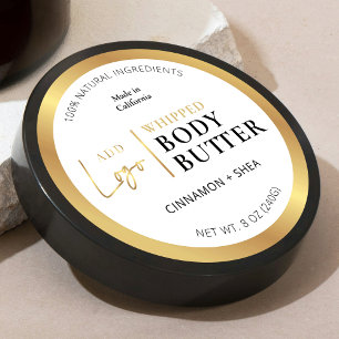 Étiquette de produit rond de bocaux de bocaux d'or