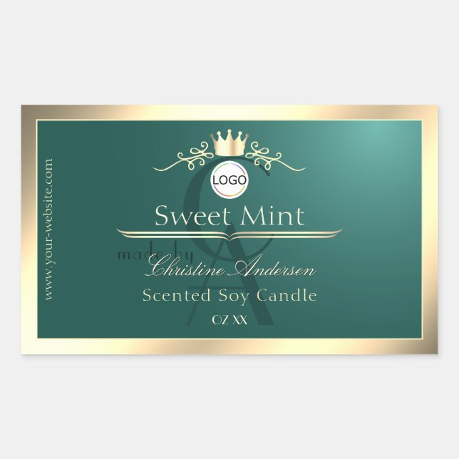 Étiquette de produit Teal Pine avec logo à cadre d (Devant)
