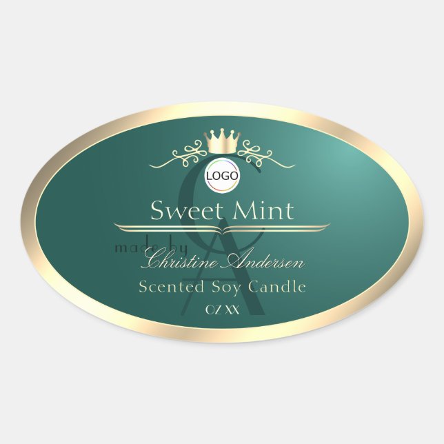 Étiquette de produit Teal Pine avec logo à cadre d (Devant)