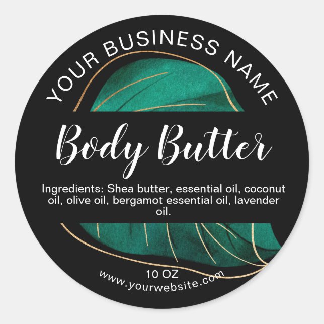 étiquette de produit tropical feuille de bananier  (Devant)