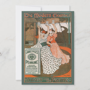 Étiquette de produit vintage Art Pearline Nettoyan