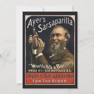 Étiquette de produit vintage, boisson Sarsaparilla