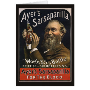 Étiquette de produit vintage, boisson Sarsaparilla