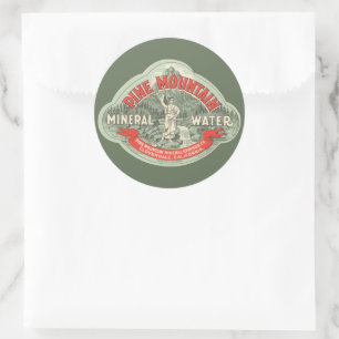 Étiquette de produit vintage, eau minérale de Pine