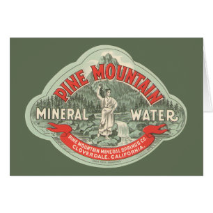 Étiquette de produit vintage, Eau minérale de Pine