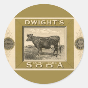 Étiquette de produit vintage, soda bicarbonaté de