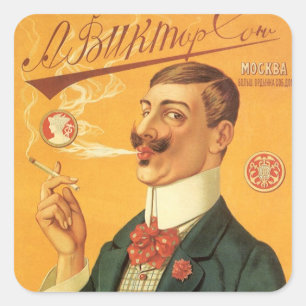 Étiquette de produit vintage, tabac à cigarette ru