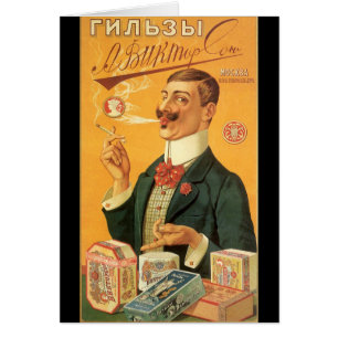 Étiquette de produit vintage, tabac à cigarette ru