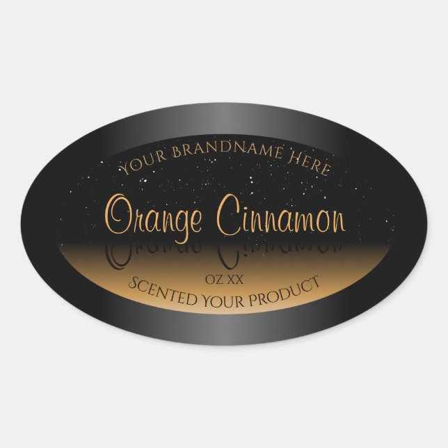 Étiquette de produits Black Orange élégant Parties (Devant)