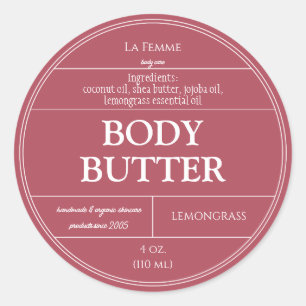 Étiquette de produits cosmétiques Carmine Pink & W