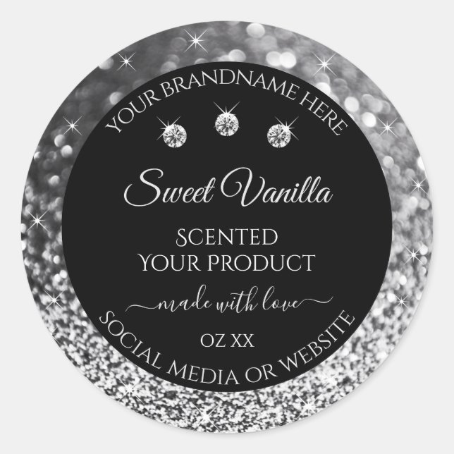 Étiquette de produits de luxe Black Silver Parties (Devant)