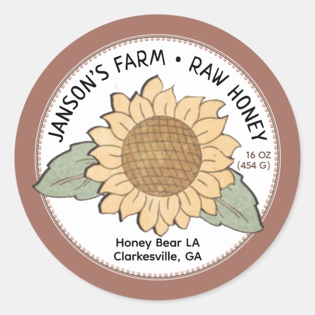 Étiquette de produits de miel de style agricole av (Devant)