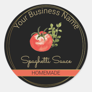 Étiquette de produits de sauce Spaghetti Noir & Or